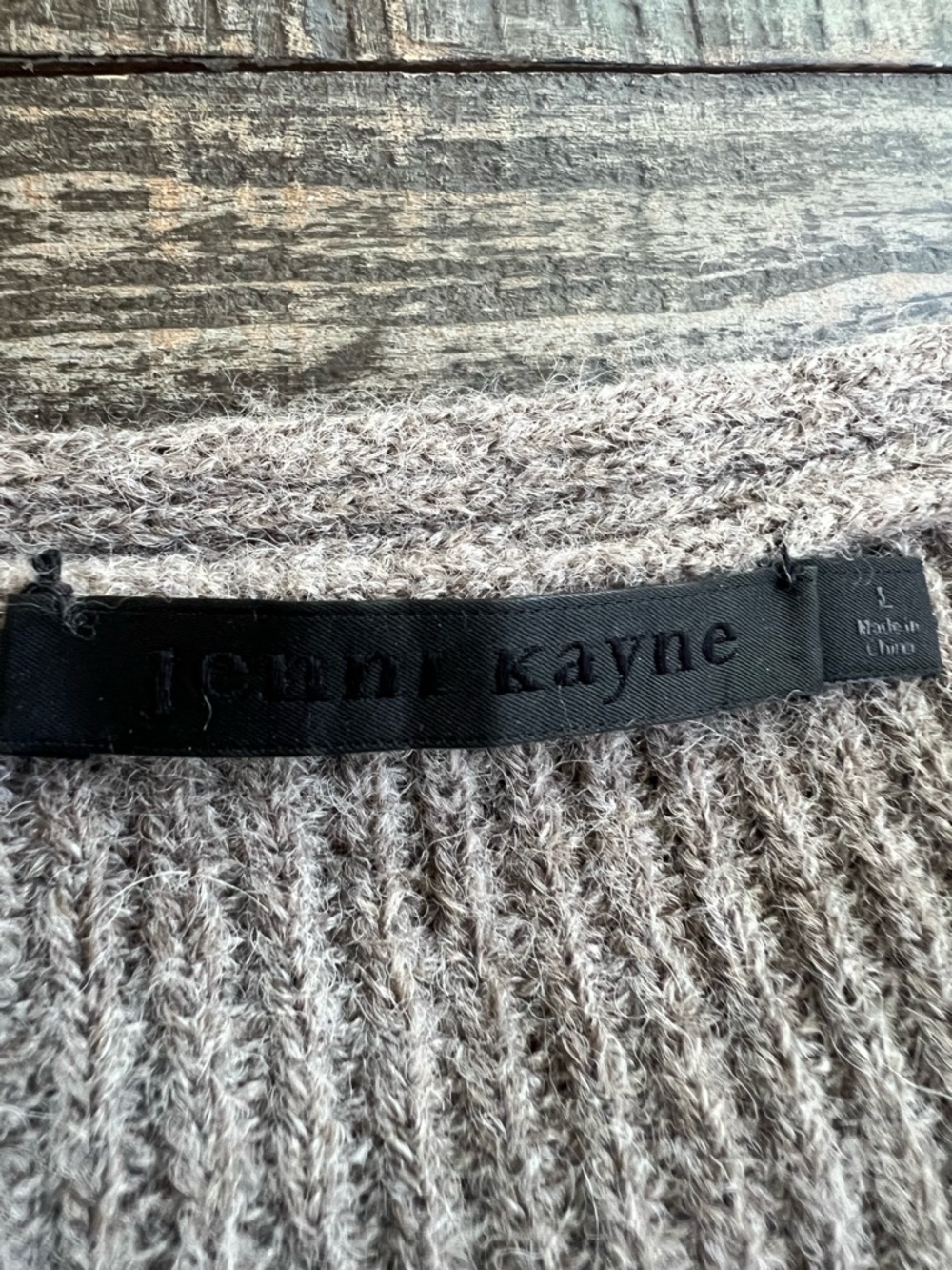 Jenni Kayne Women’s V-Neck Ribbed Sweater in Light Taupe - Picture 12 of 12